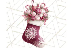 Christmas Stockings Clipart PNG, Festive Holiday Stockings Product Image 2
