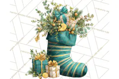 Christmas Stockings Clipart PNG, Festive Holiday Stockings Product Image 5