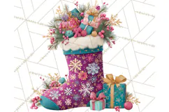 Christmas Stockings Clipart PNG, Festive Holiday Stockings Product Image 2