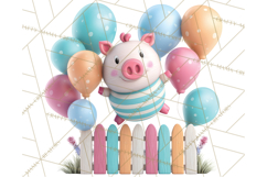 Bright Balloon Animals Clipart PNG Shiny Candy Colors Product Image 3