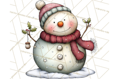 Chunky Watercolor Christmas Characters PNG Product Image 5