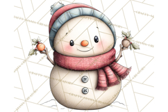 Chunky Watercolor Christmas Characters PNG Product Image 2