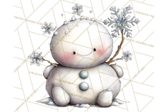 Chunky Watercolor Christmas Characters PNG Product Image 3