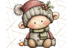 Chunky Watercolor Christmas Characters PNG Product Image 5