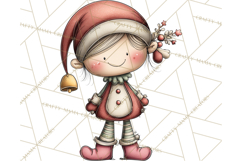 Chunky Watercolor Christmas Characters PNG Product Image 3
