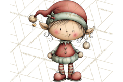 Chunky Watercolor Christmas Characters PNG Product Image 5