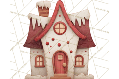 Christmas Felt Gingerbread Village PNG Clipart Product Image 3