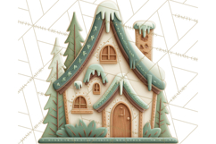Christmas Felt Gingerbread Village PNG Clipart Product Image 4