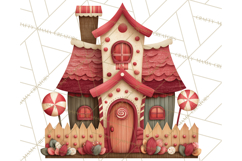 Christmas Felt Gingerbread Village PNG Clipart Product Image 4