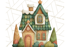 Christmas Felt Gingerbread Village PNG Clipart Product Image 5