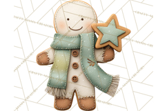 Christmas Felt Gingerbread Village PNG Clipart Product Image 2