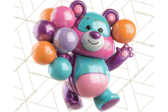 Bright Balloon Animals Clipart PNG Shiny Candy Colors Product Image 4