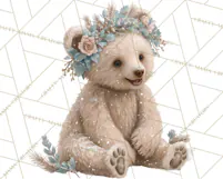 Snowy Forest Animals Clipart PNG, Holiday Woodland Art Product Image 2