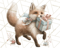 Snowy Forest Animals Clipart PNG, Holiday Woodland Art Product Image 3