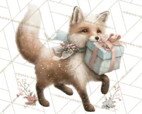 Snowy Forest Animals Clipart PNG, Holiday Woodland Art Product Image 3