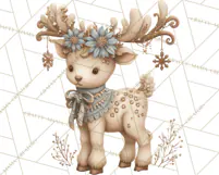 Snowy Forest Animals Clipart PNG, Holiday Woodland Art Product Image 2