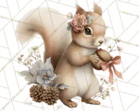 Snowy Forest Animals Clipart PNG, Holiday Woodland Art Product Image 5