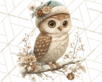 Snowy Forest Animals Clipart PNG, Holiday Woodland Art Product Image 2