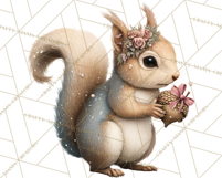 Snowy Forest Animals Clipart PNG, Holiday Woodland Art Product Image 3