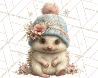 Snowy Forest Animals Clipart PNG, Holiday Woodland Art Product Image 5