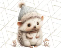 Snowy Forest Animals Clipart PNG, Holiday Woodland Art Product Image 2