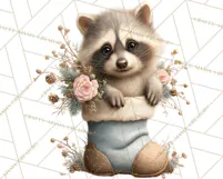 Snowy Forest Animals Clipart PNG, Holiday Woodland Art Product Image 3