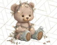 Snowy Forest Animals Clipart PNG, Holiday Woodland Art Product Image 4