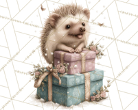 Snowy Forest Animals Clipart PNG, Holiday Woodland Art Product Image 5