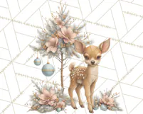 Snowy Forest Animals Clipart PNG, Holiday Woodland Art Product Image 2