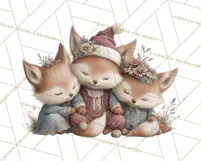 Snowy Forest Animals Clipart PNG, Holiday Woodland Art Product Image 3