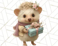 Snowy Forest Animals Clipart PNG, Holiday Woodland Art Product Image 5
