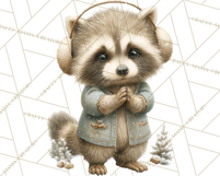 Snowy Forest Animals Clipart PNG, Holiday Woodland Art Product Image 3