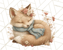 Snowy Forest Animals Clipart PNG, Holiday Woodland Art Product Image 4