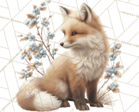 Snowy Forest Animals Clipart PNG, Holiday Woodland Art Product Image 3