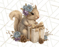 Snowy Forest Animals Clipart PNG, Holiday Woodland Art Product Image 4