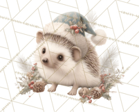 Snowy Forest Animals Clipart PNG, Holiday Woodland Art Product Image 2