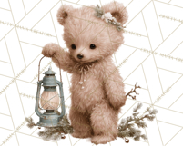 Snowy Forest Animals Clipart PNG, Holiday Woodland Art Product Image 5