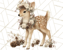 Snowy Forest Animals Clipart PNG, Holiday Woodland Art Product Image 2