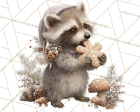Snowy Forest Animals Clipart PNG, Holiday Woodland Art Product Image 5