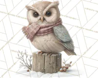 Snowy Forest Animals Clipart PNG, Holiday Woodland Art Product Image 2