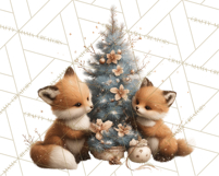 Snowy Forest Animals Clipart PNG, Holiday Woodland Art Product Image 4