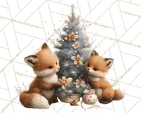 Snowy Forest Animals Clipart PNG, Holiday Woodland Art Product Image 4
