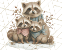 Snowy Forest Animals Clipart PNG, Holiday Woodland Art Product Image 3