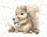 Snowy Forest Animals Clipart PNG, Holiday Woodland Art Product Image 4