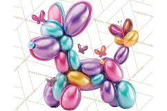 Bright Balloon Animals Clipart PNG Shiny Candy Colors Product Image 3