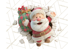 Festive Wall Burst Christmas Character PNG Clip Art Product Image 2