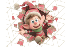 Festive Wall Burst Christmas Character PNG Clip Art Product Image 3