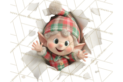 Festive Wall Burst Christmas Character PNG Clip Art Product Image 2