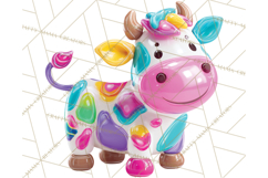 Bright Balloon Animals Clipart PNG Shiny Candy Colors Product Image 2