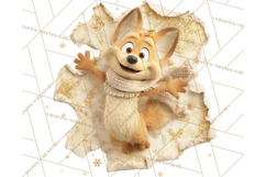 Festive Wall Burst Christmas Character PNG Clip Art Product Image 4